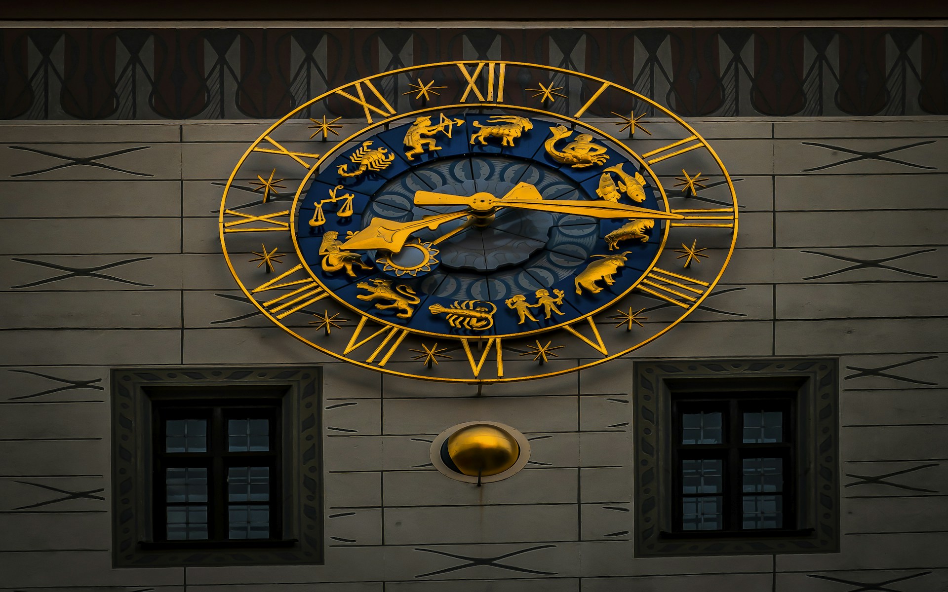 A large clock on the side of a building