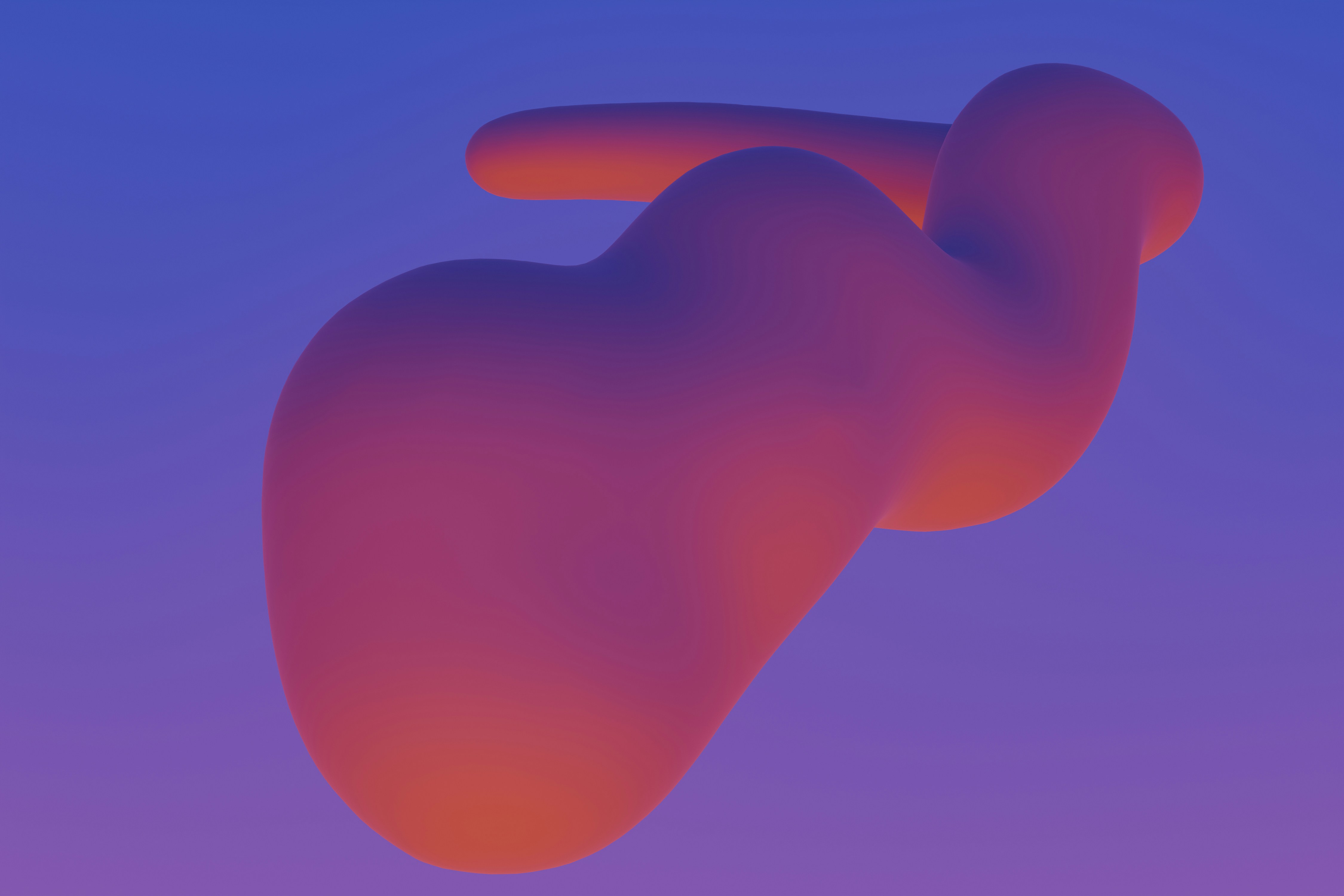 A blurry image of a pink object in the sky