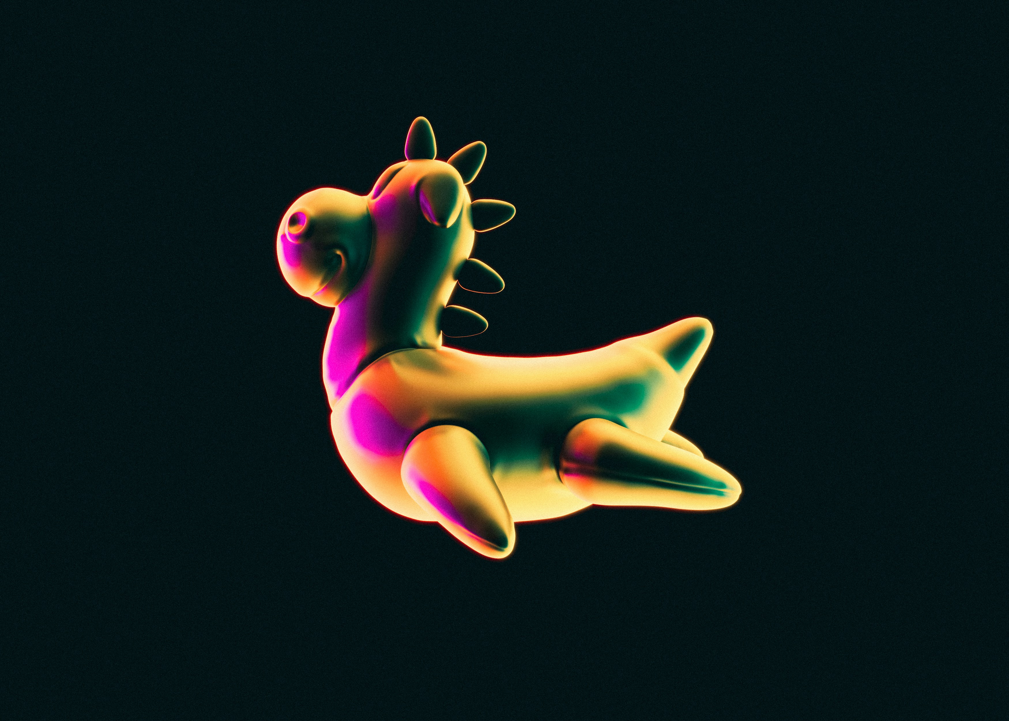 Das Bild eines Tieres, das in der Luft schwebt