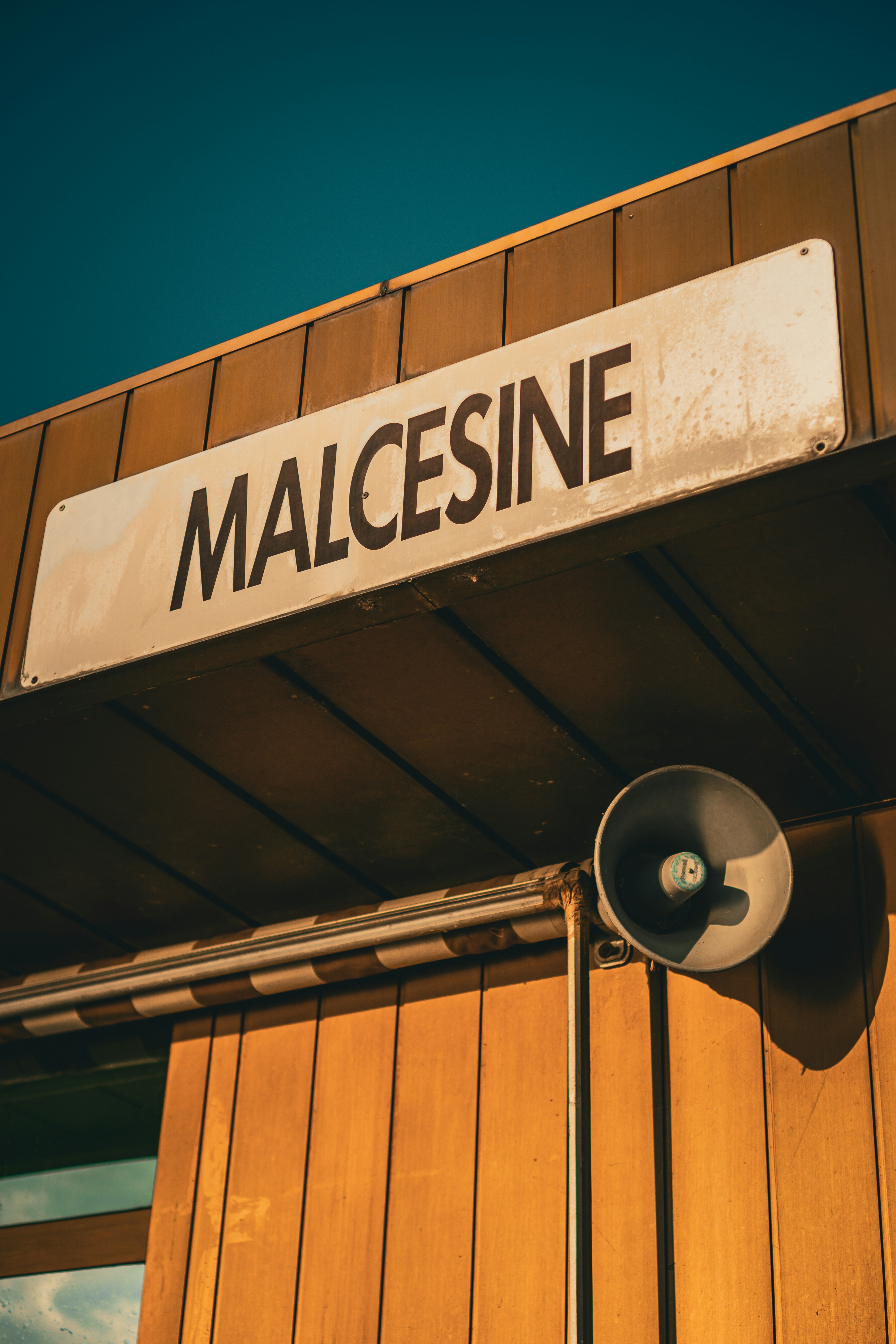 A close up of a sign on a building