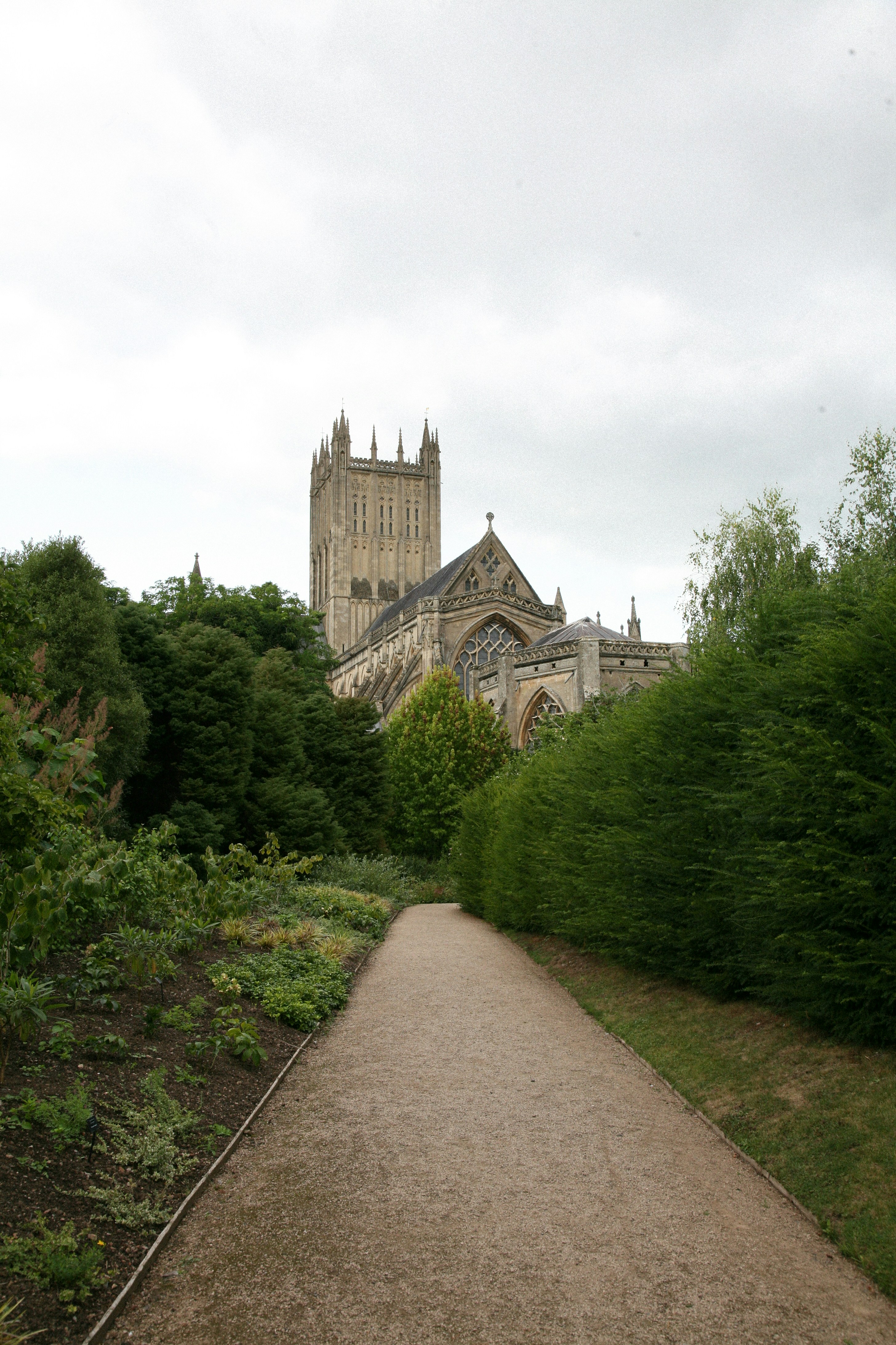 A path in front of a large cathedral