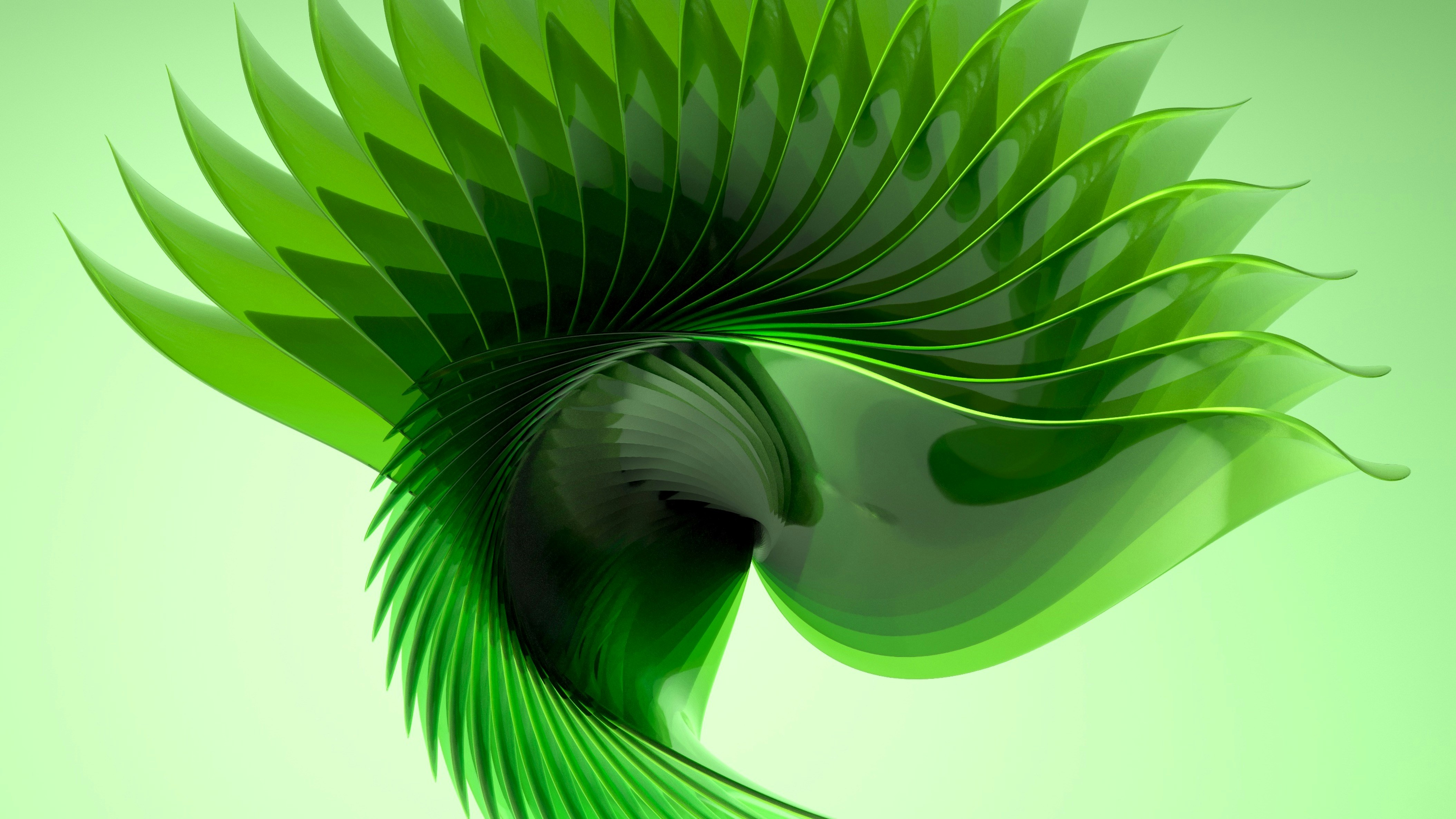 A computer generated image of a green flower