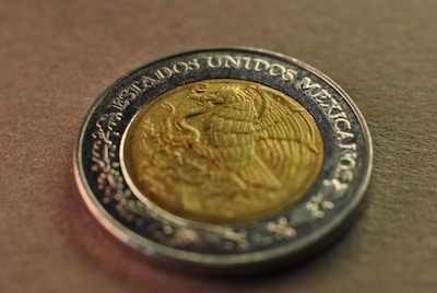 A close up of a coin on a table
