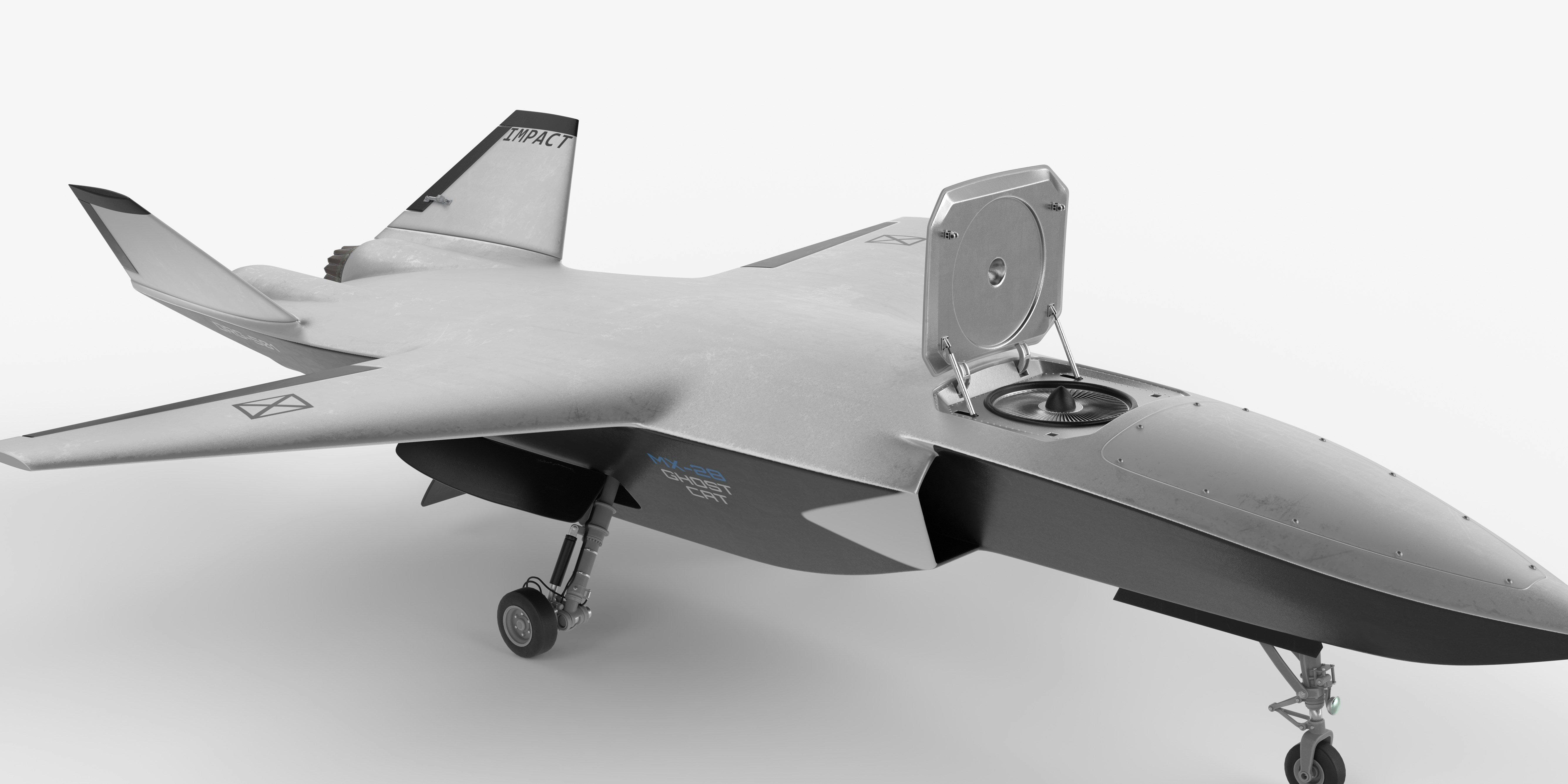 A model of a fighter jet on a white background