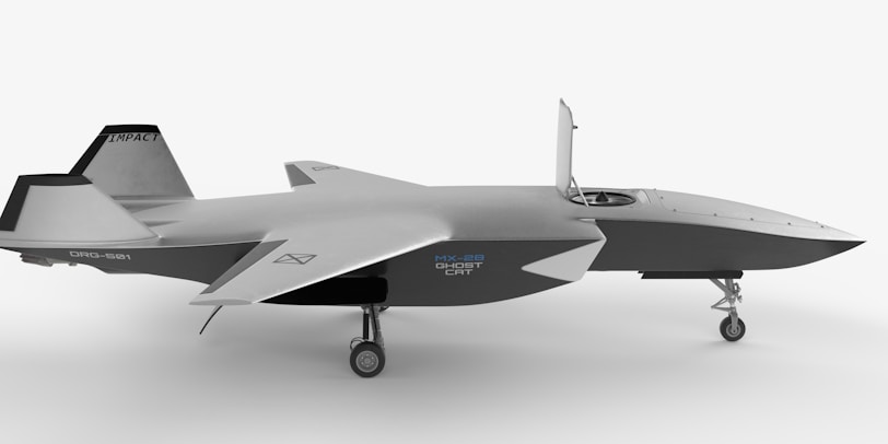 A model of a fighter jet on a white background