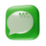 A green square button with a white speech bubble