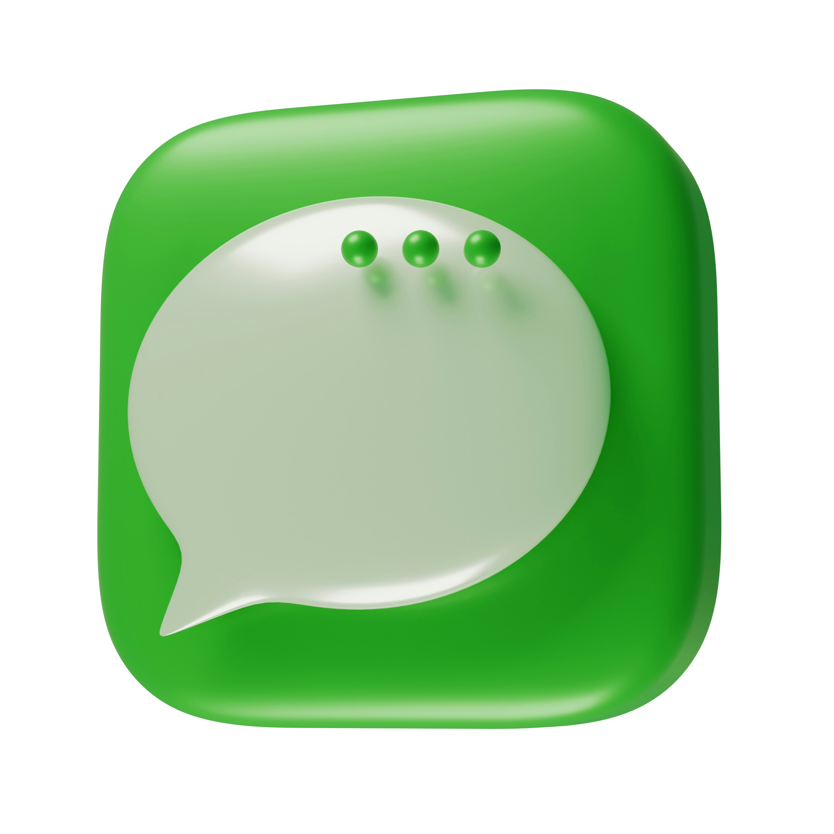 Modern Messaging App Icon Design in Green