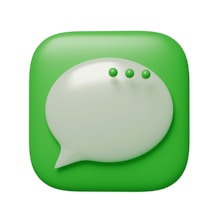 A green app icon with a white speech bubble