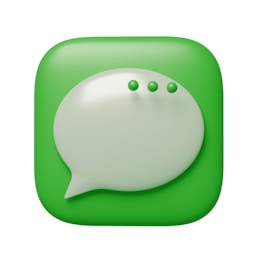 A green app icon with a white speech bubble