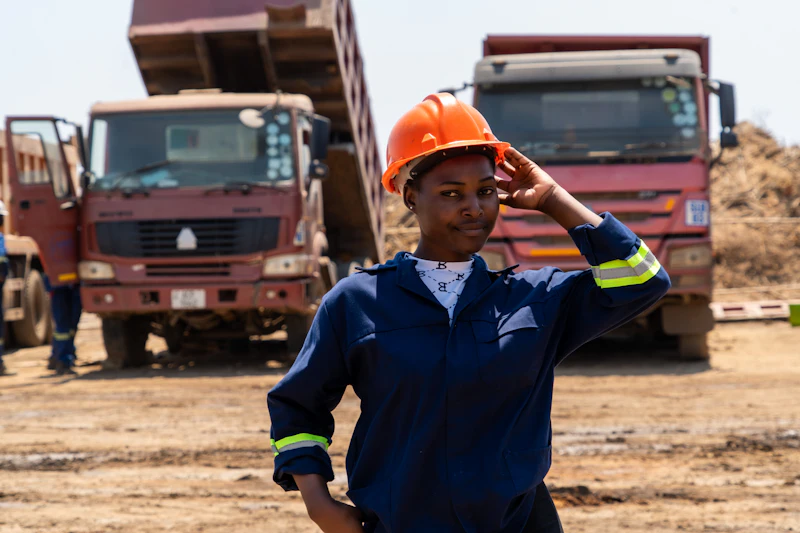 Site supervisor in hard hat