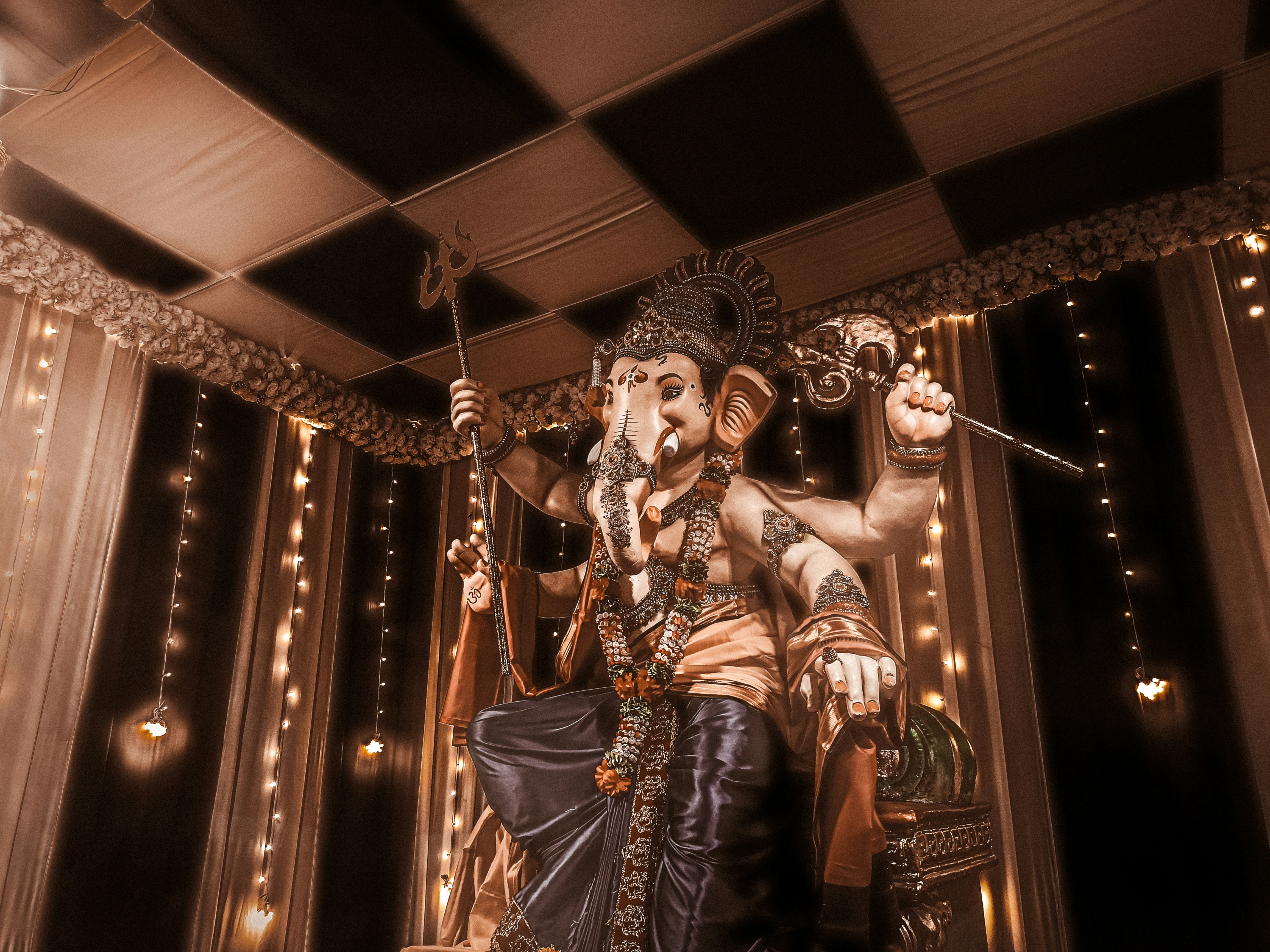 Warrior statue with sword