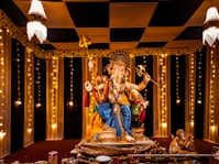A statue of lord ganesh in a temple