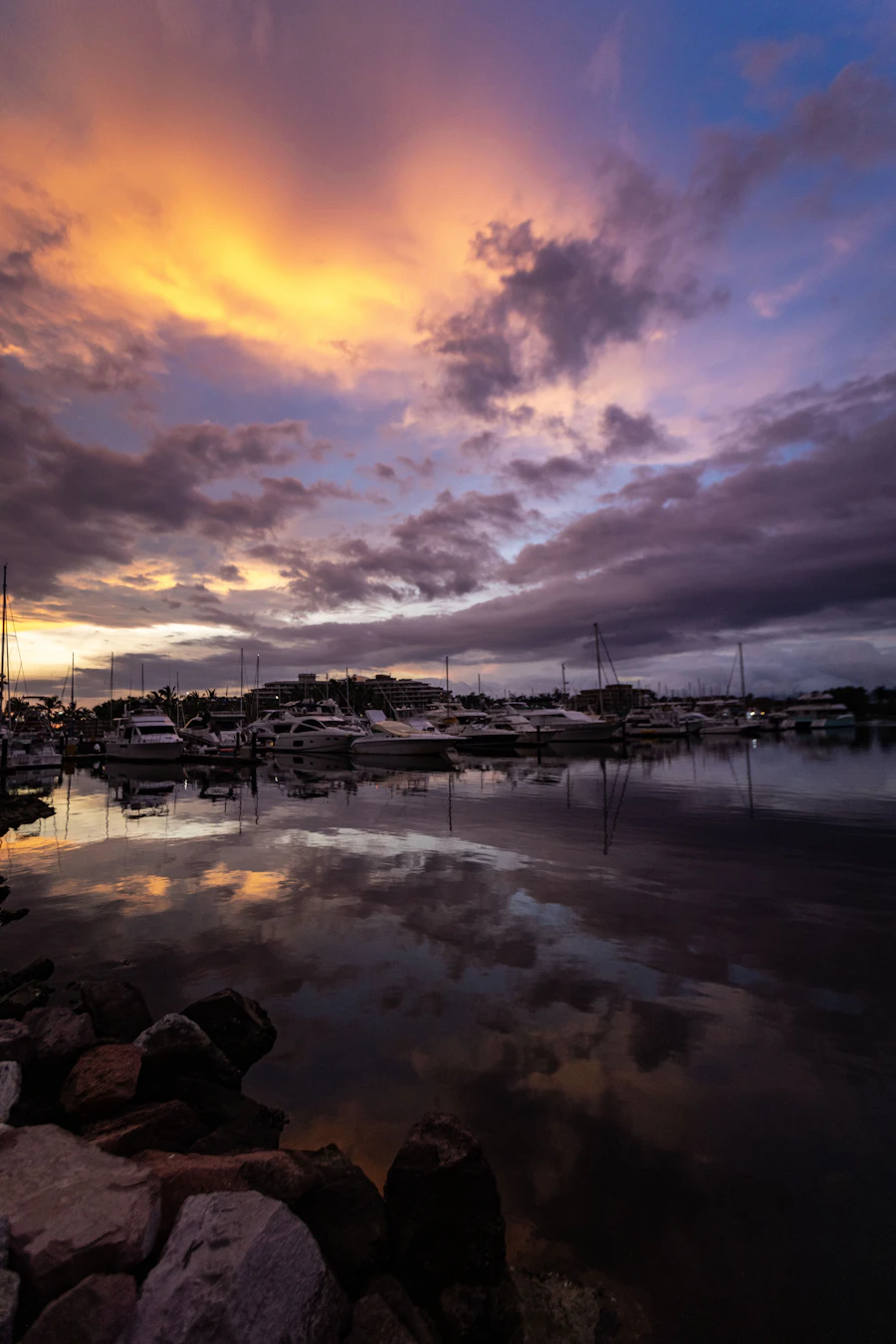 Sunset over the marina at Charlotte Harbor, symbolizing Port Charlotte's waterfront