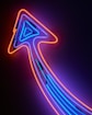 A neon sign with an arrow pointing to the right