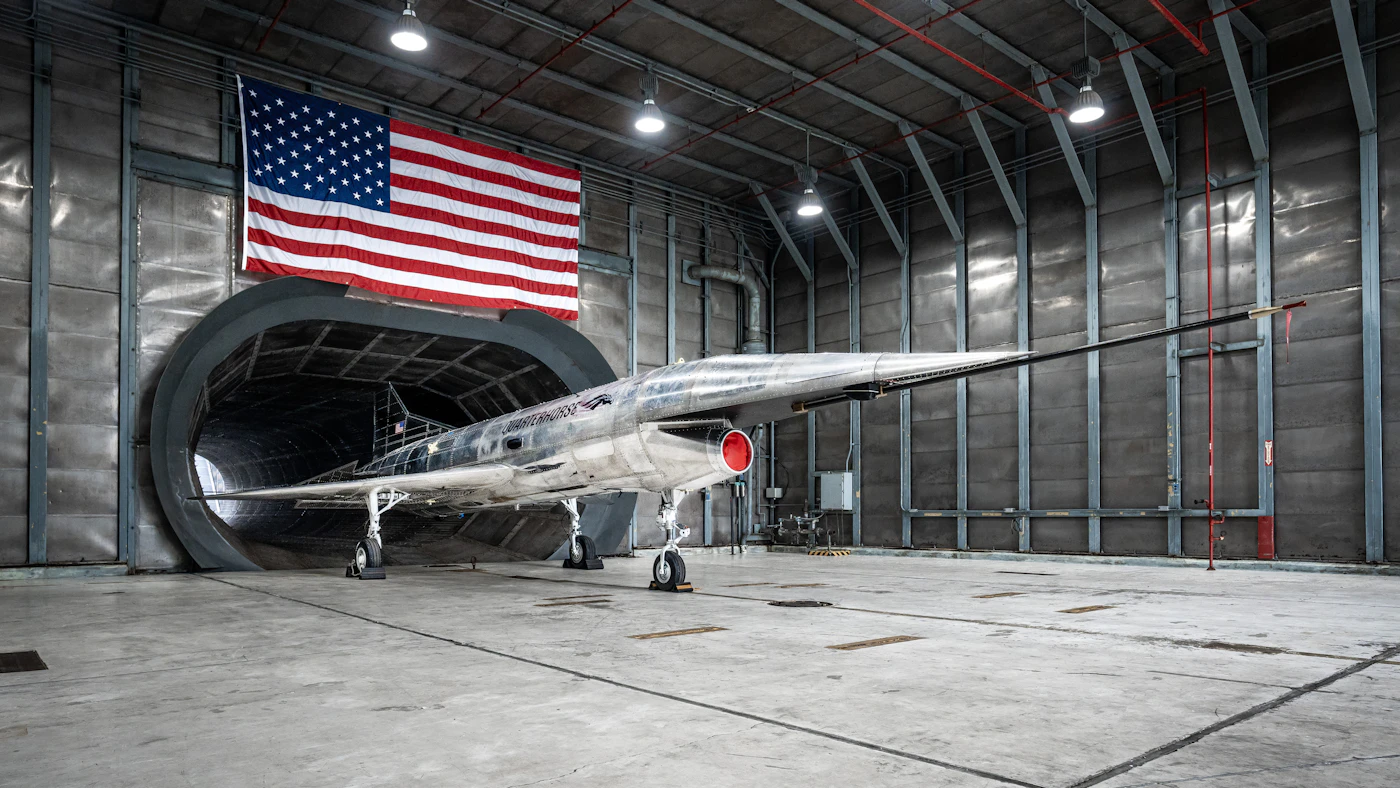 Aircraft parked inside a hangar, representing AviaTradeSphere's operations base