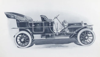 Vintage dark automobile with white-walled tires