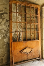 An old rusty door in an old building