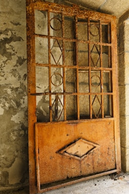An old rusty door in an old building