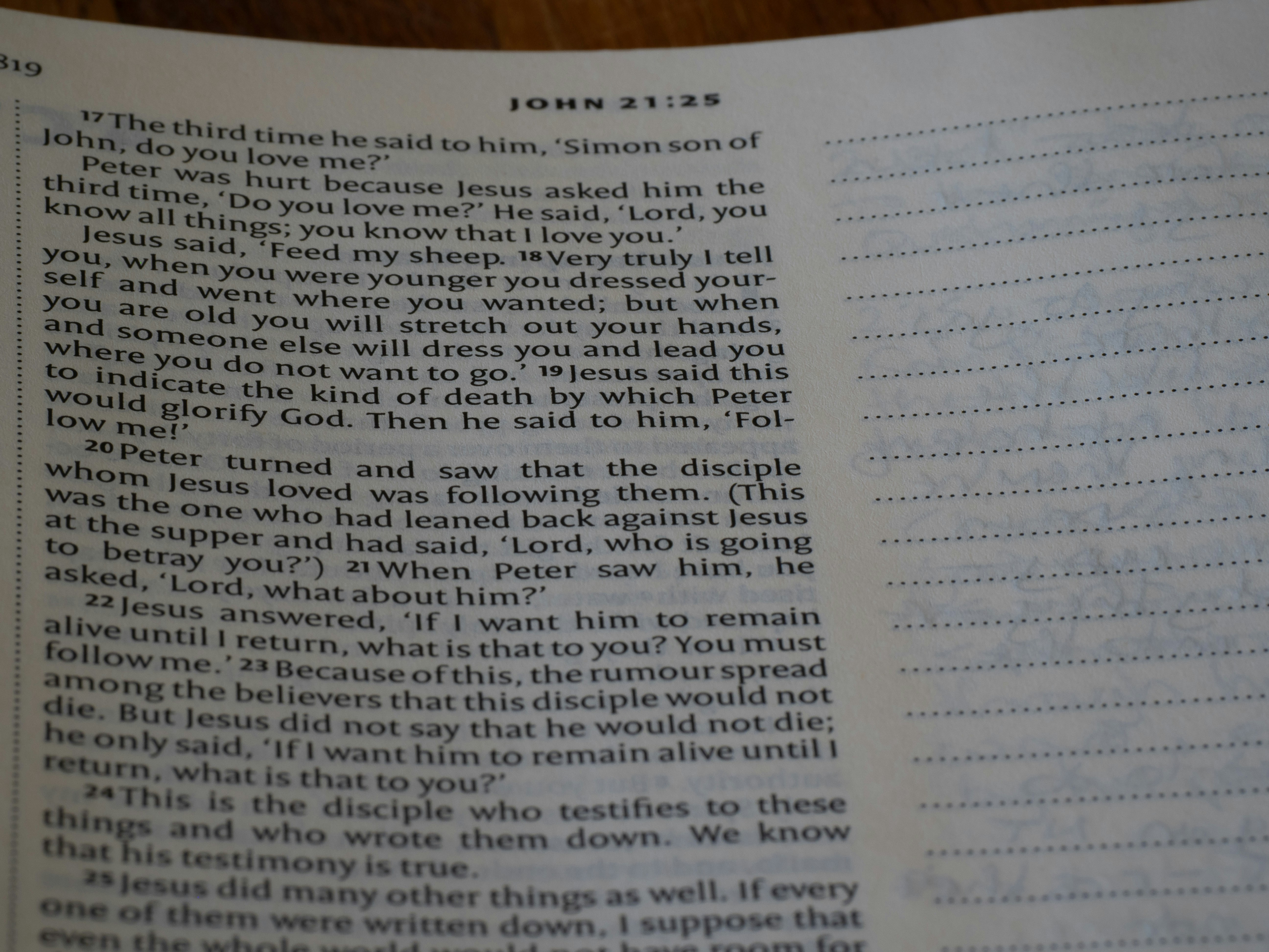 A close up of an open book on a table