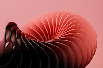 A computer generated image of a red and black object