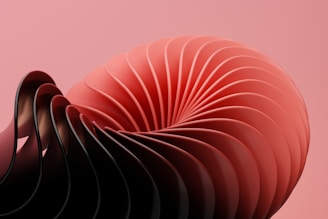 A computer generated image of a red and black object