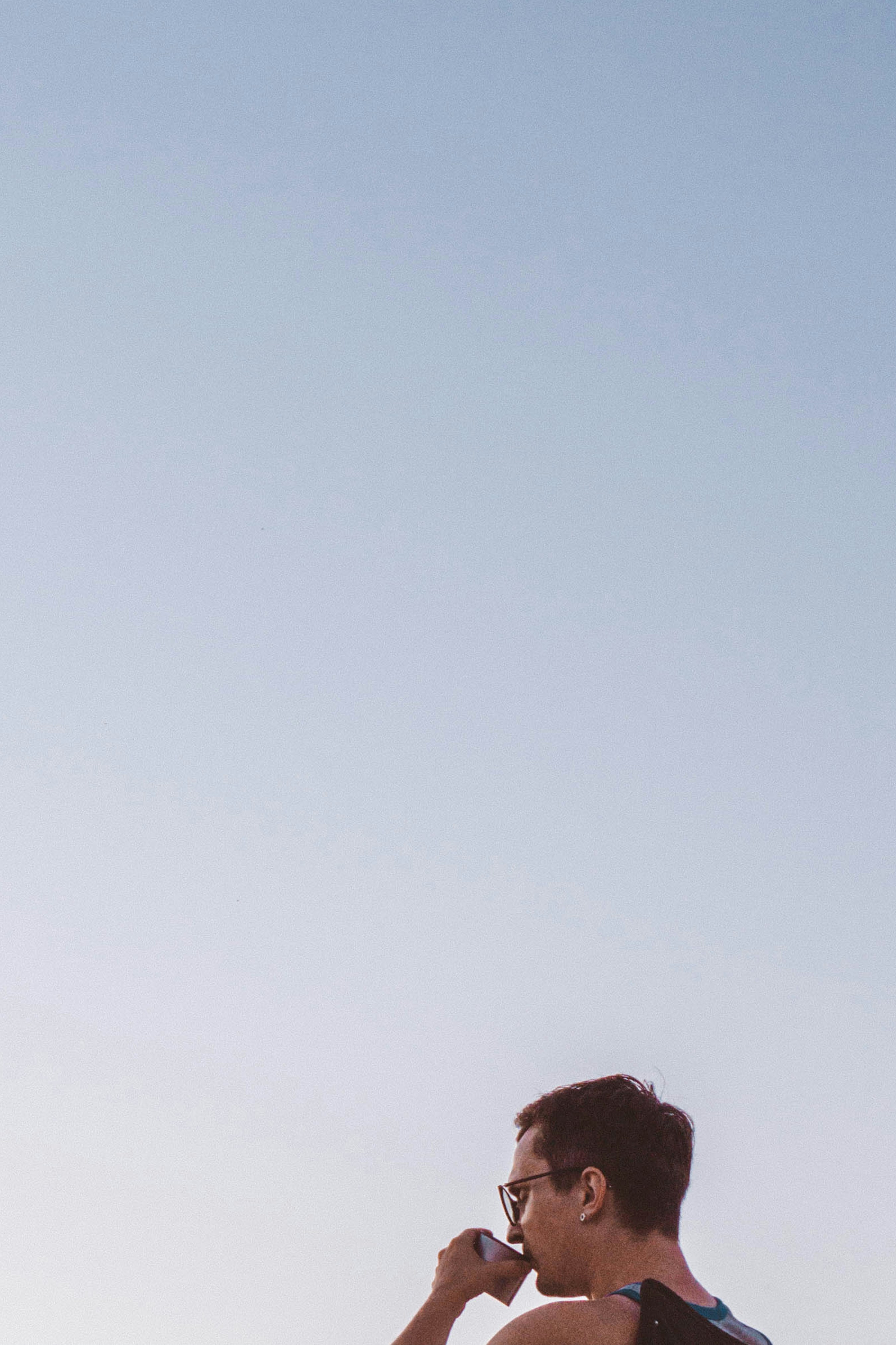 under a clear blue sky