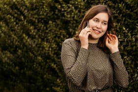 A young woman talking on a cell phone