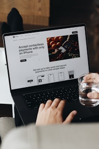 A person sitting on a couch using a laptop computer
