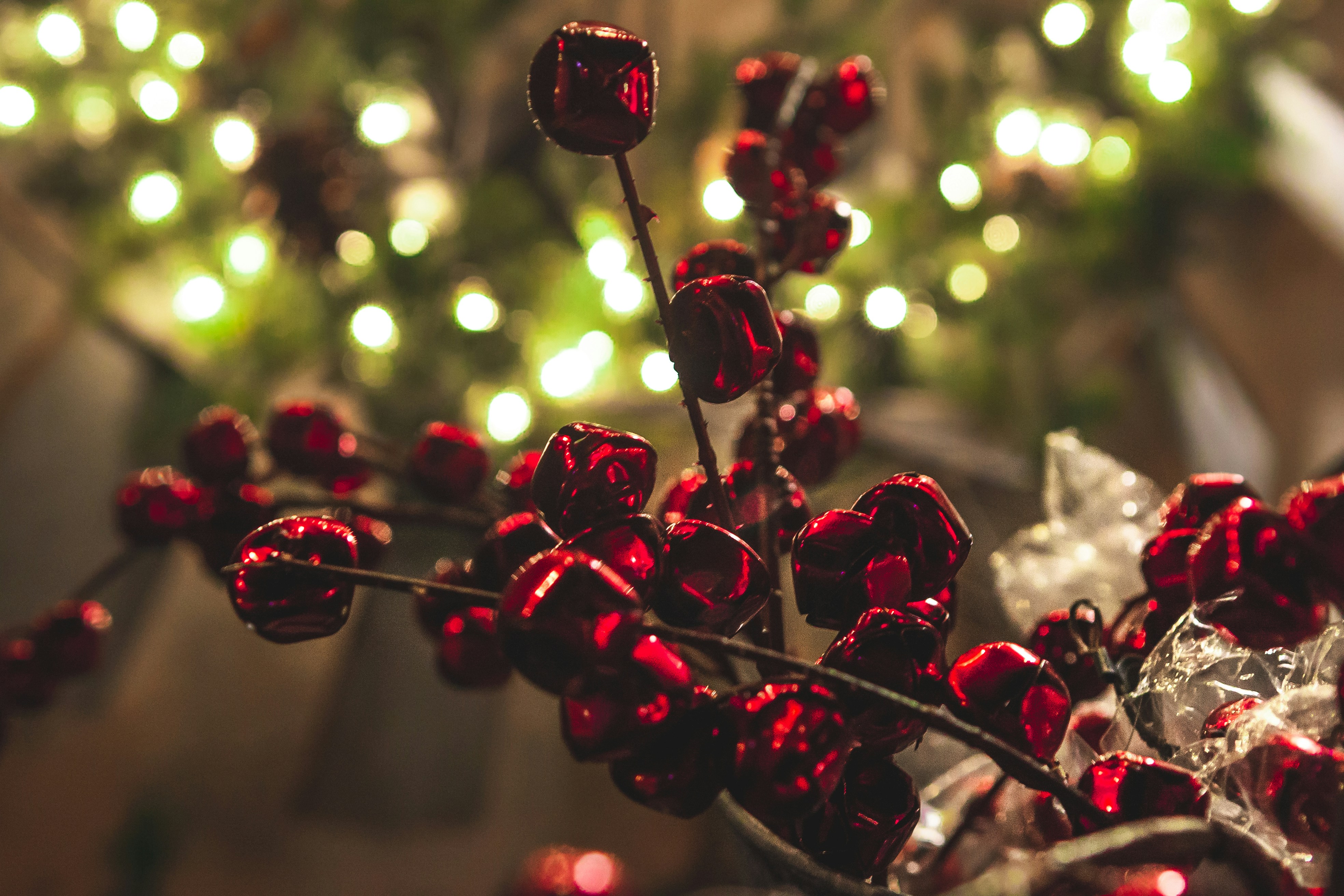 A bunch of red berries sitting on top of a table