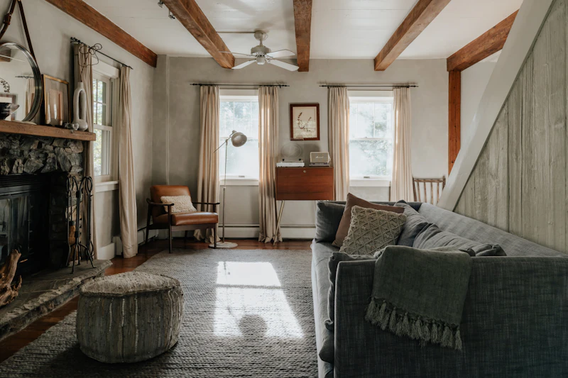 A warm, inviting residential home living room