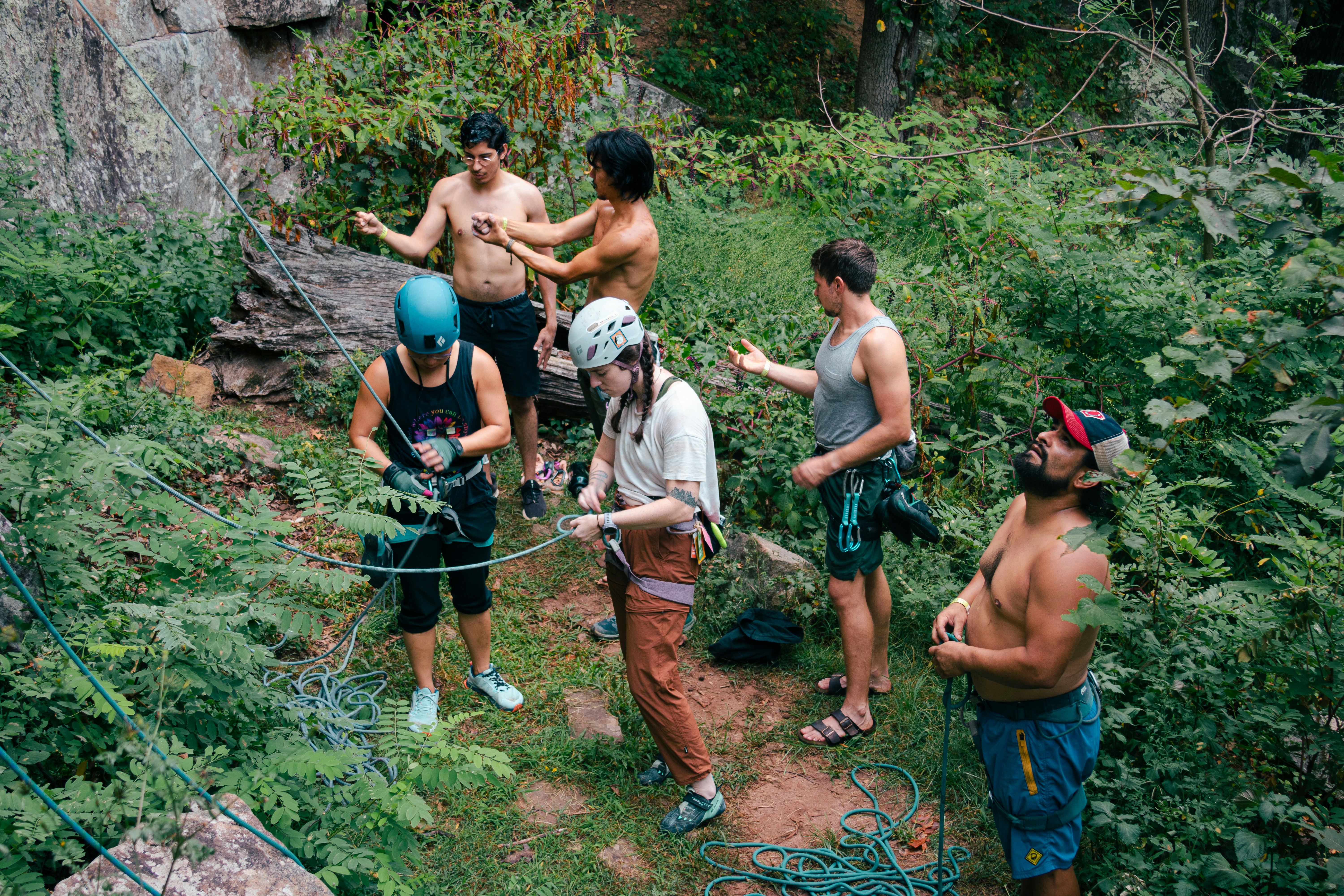 Team of climbers outdoors