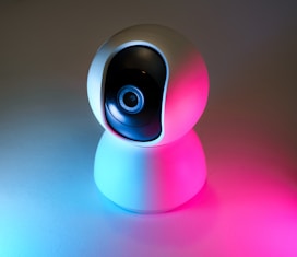 A camera sitting on top of a table