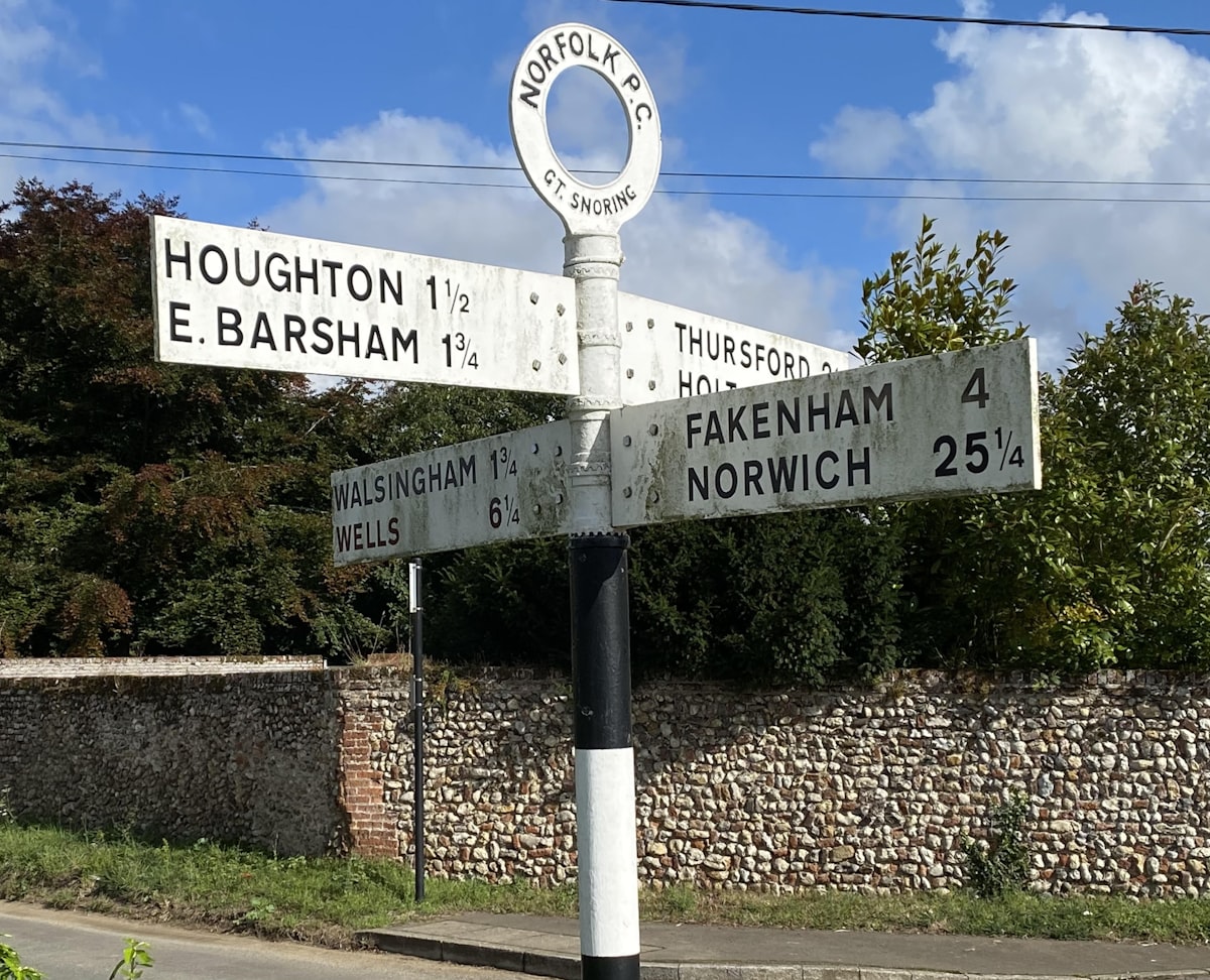 An old white signpost pointing in several different directions with town names and distances, representing the different decisions a DTC brand faces