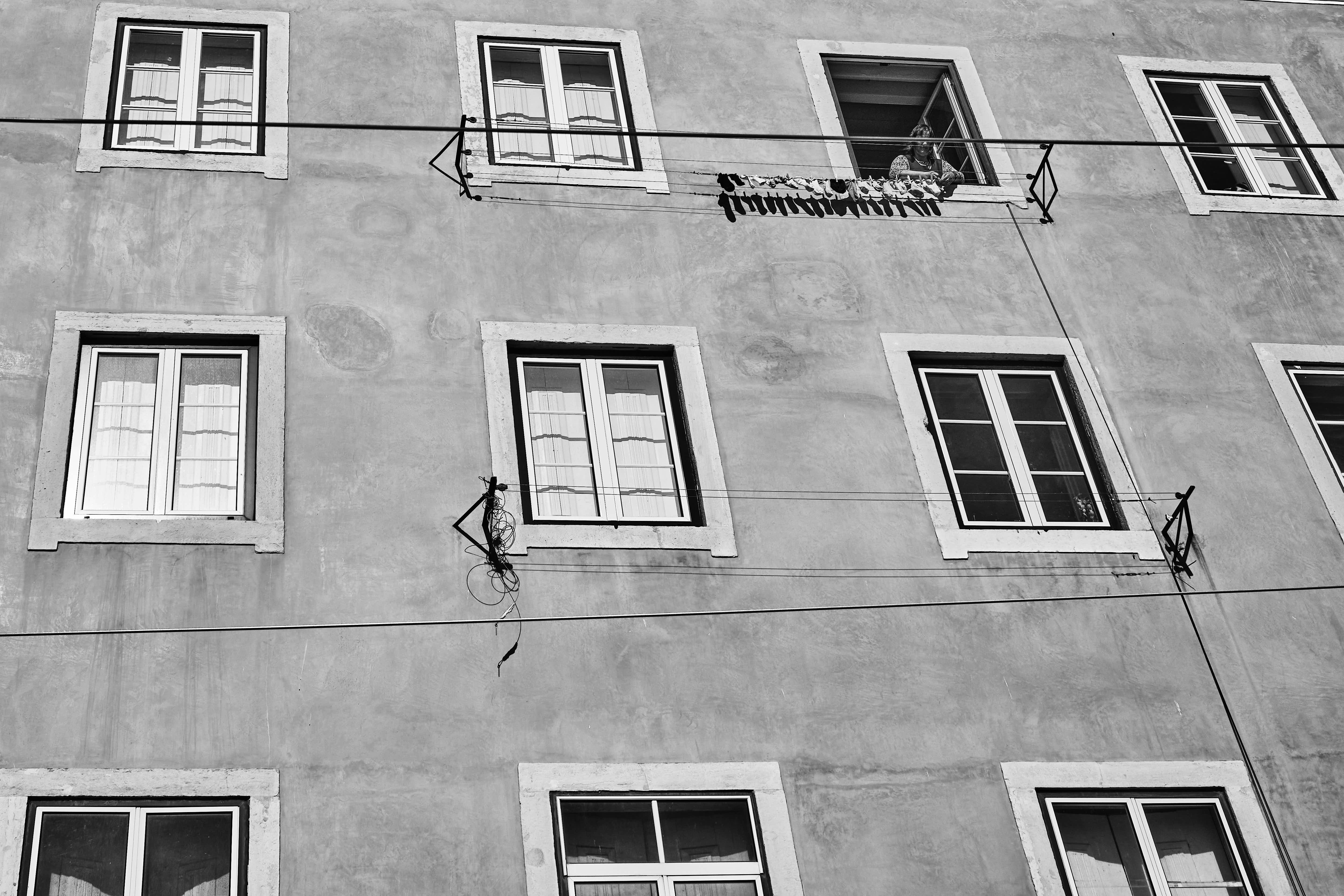 passerby blurred by motion