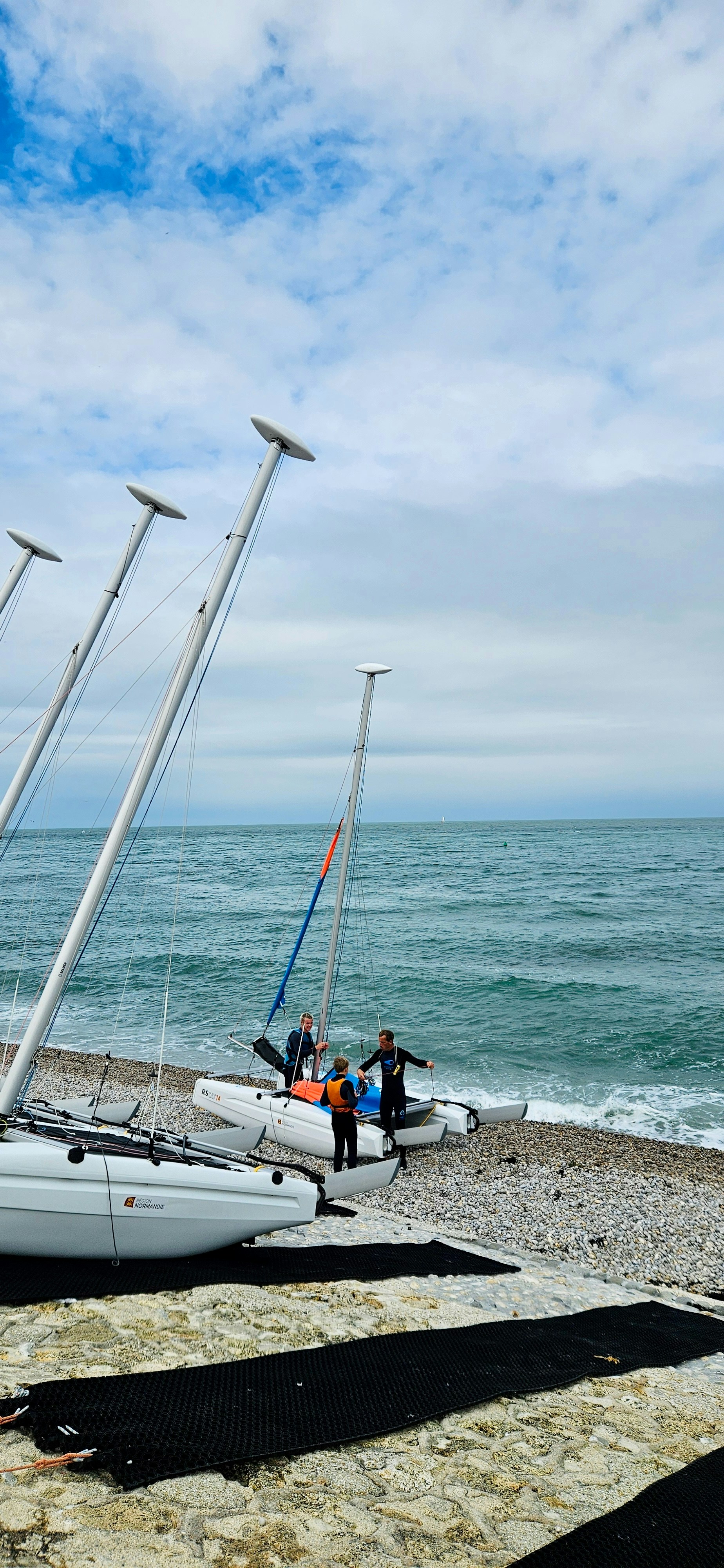Seawall maintenance activities along the coast