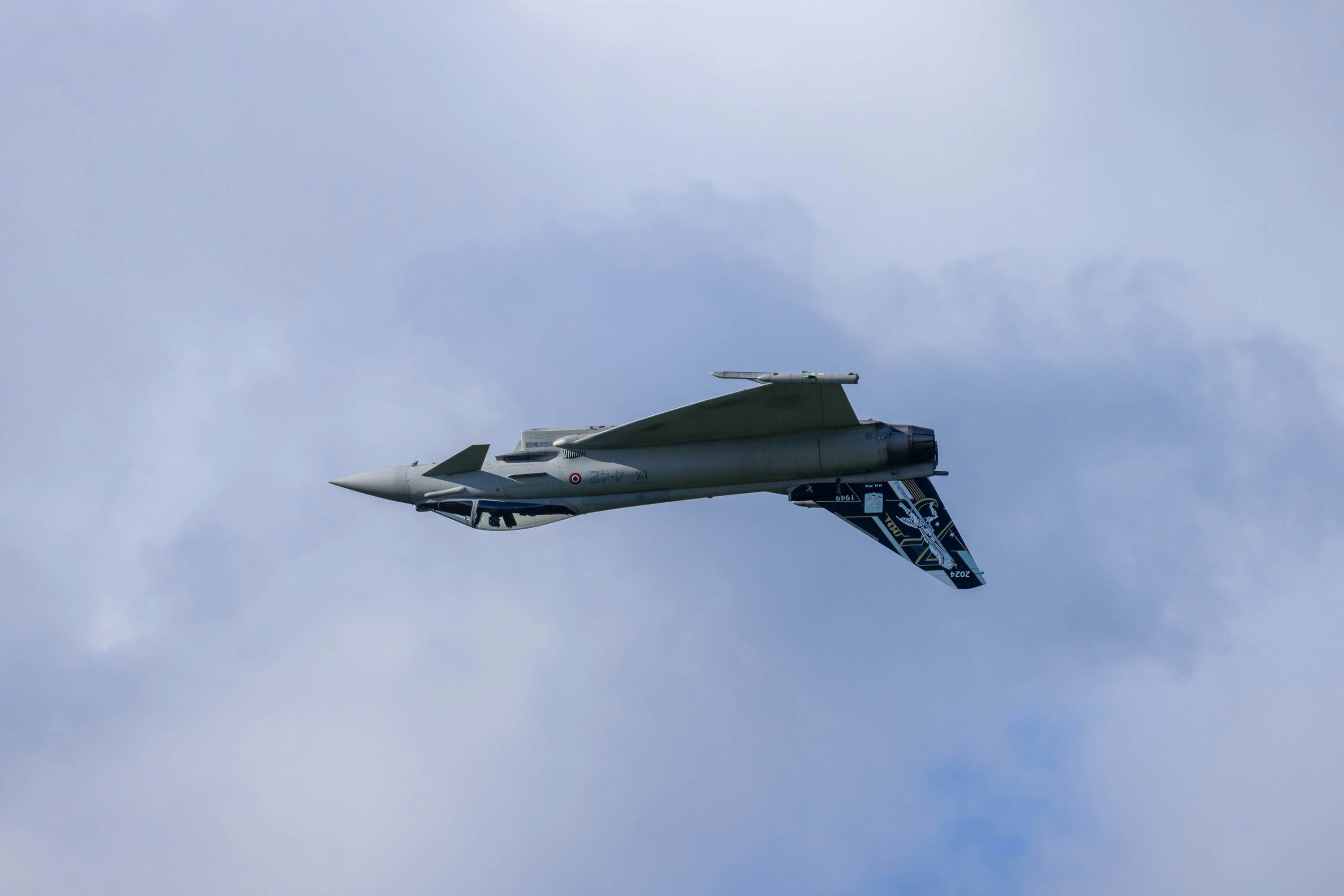 Italian Eurofighter in reverse flight