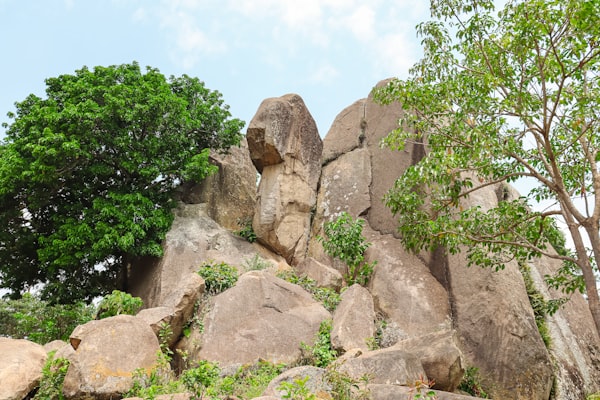 Naturalistic rocks and boulders in garden