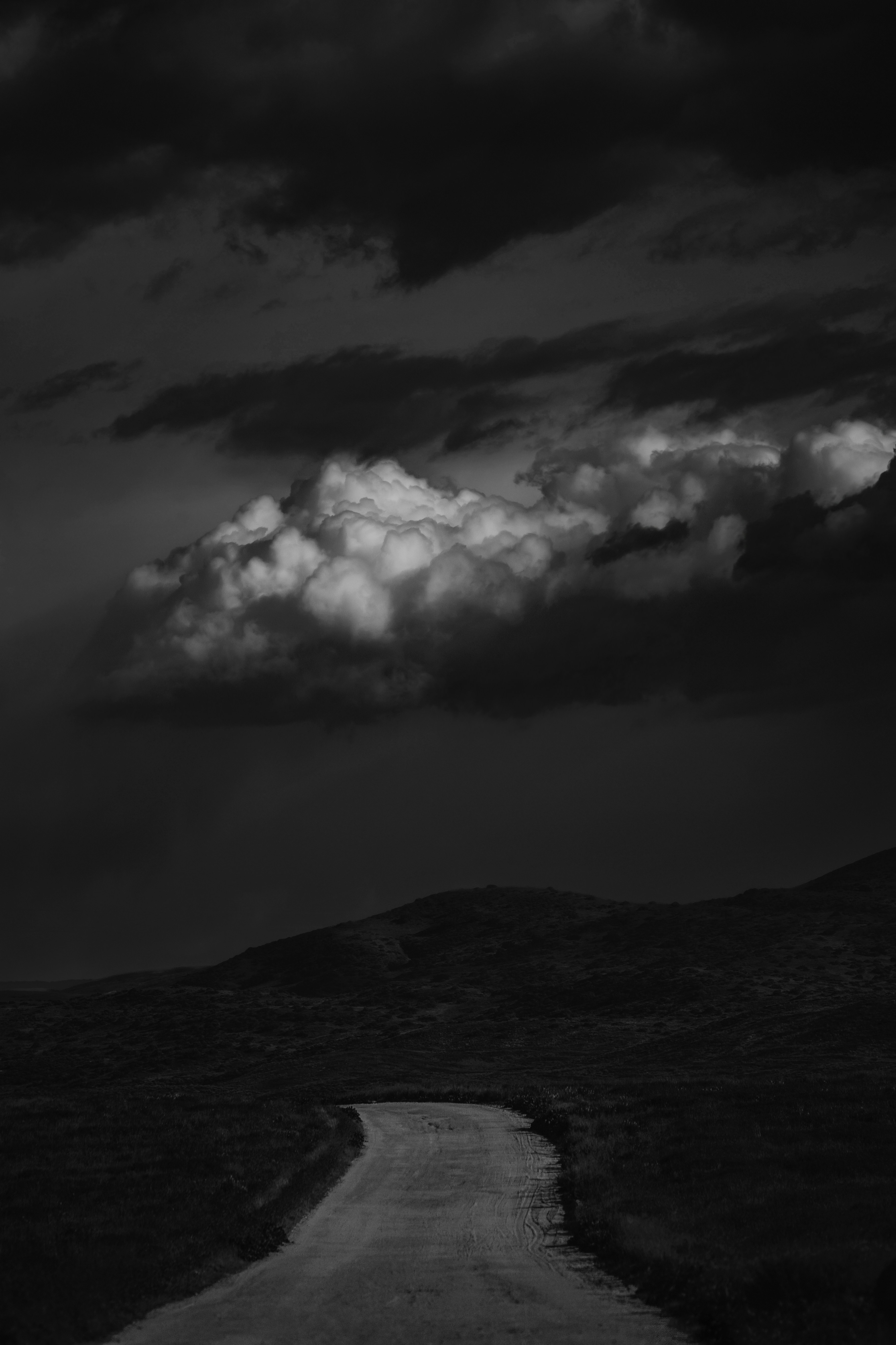 Dramatic landscape black and white