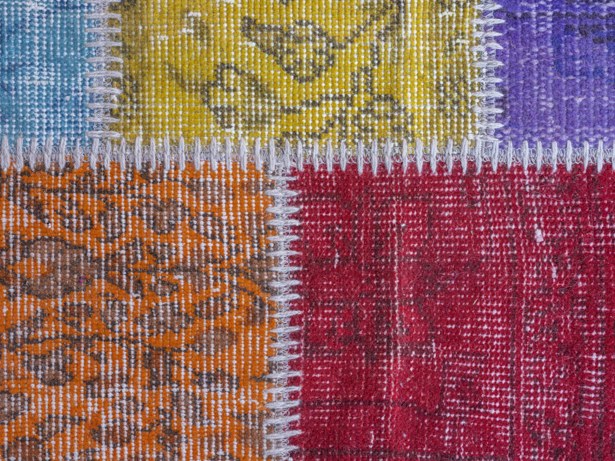 Detailed woven fabric with symbols