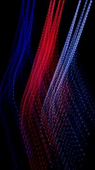 A group of red and blue lines on a black background