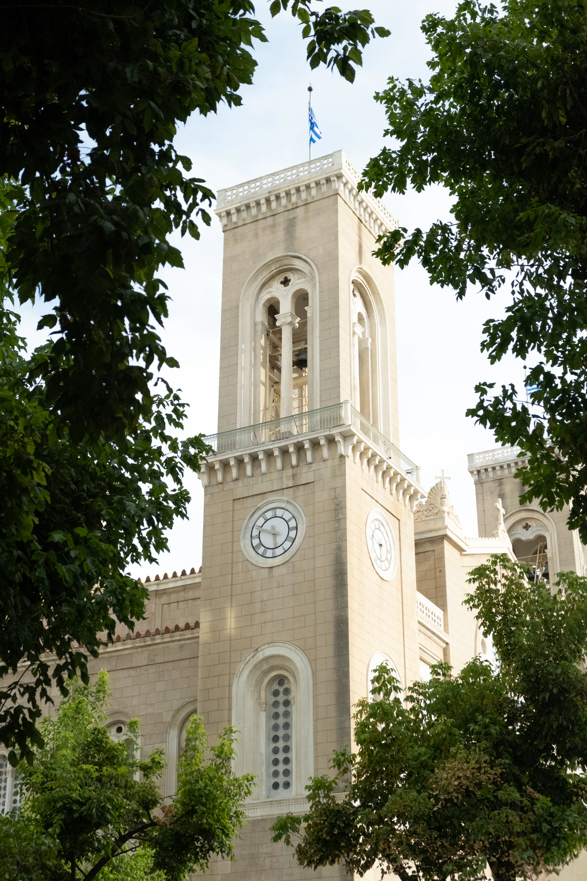 A large building with a clock on the front of it