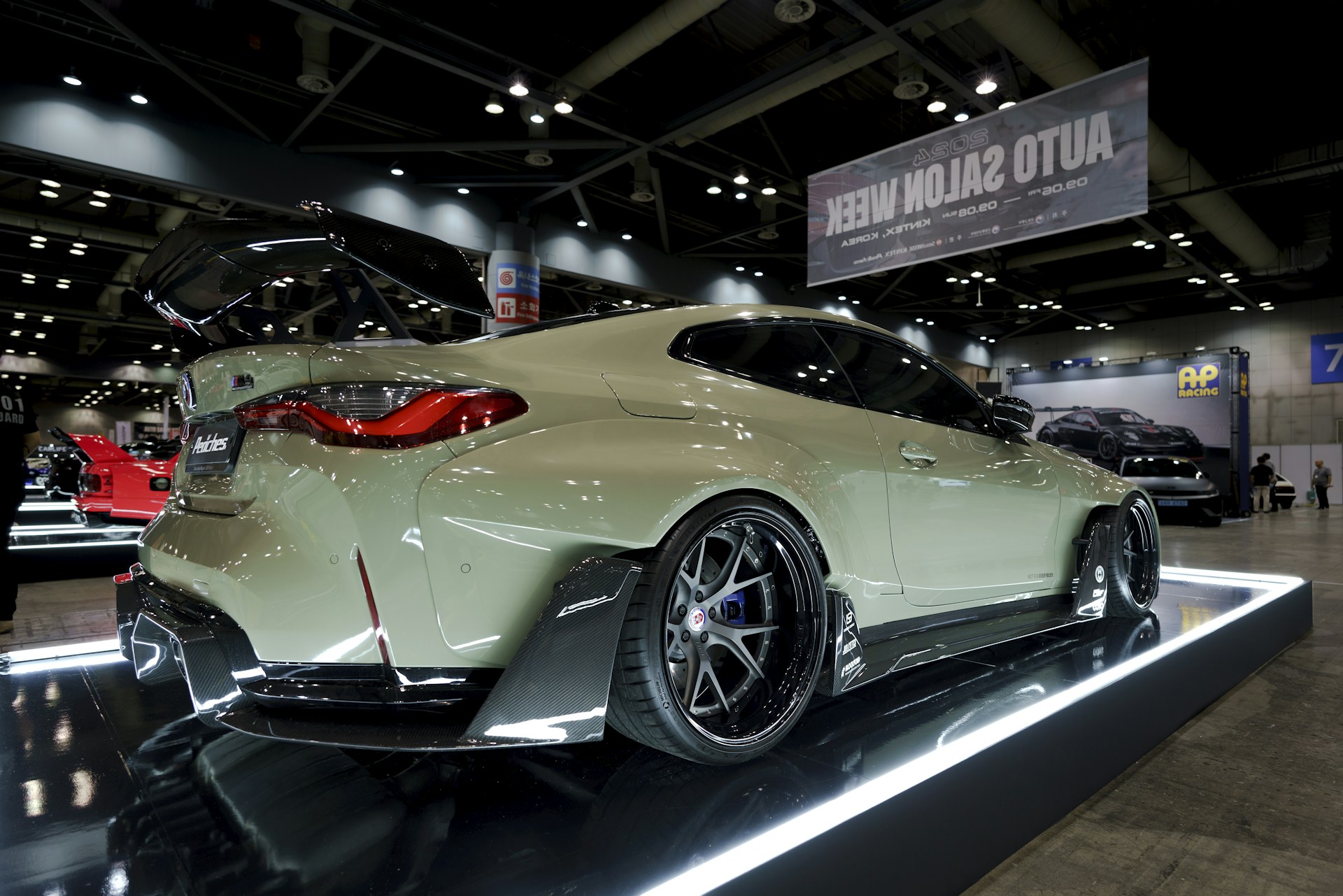 A car on display at a car show