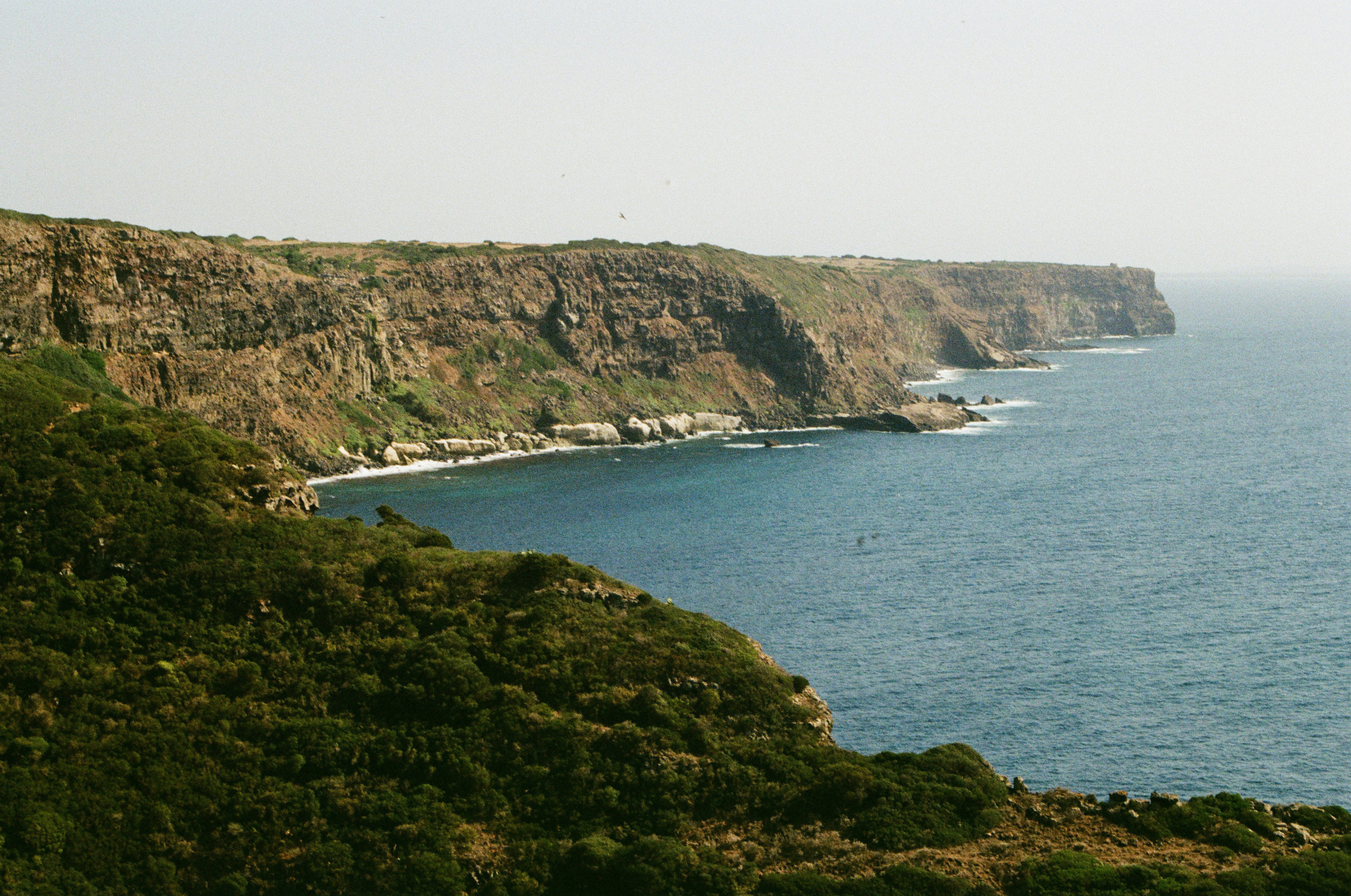 A view of the ocean from a cliff