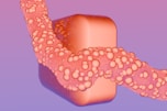 A computer generated image of a pink substance
