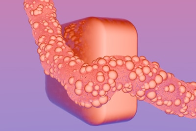 A computer generated image of a pink substance