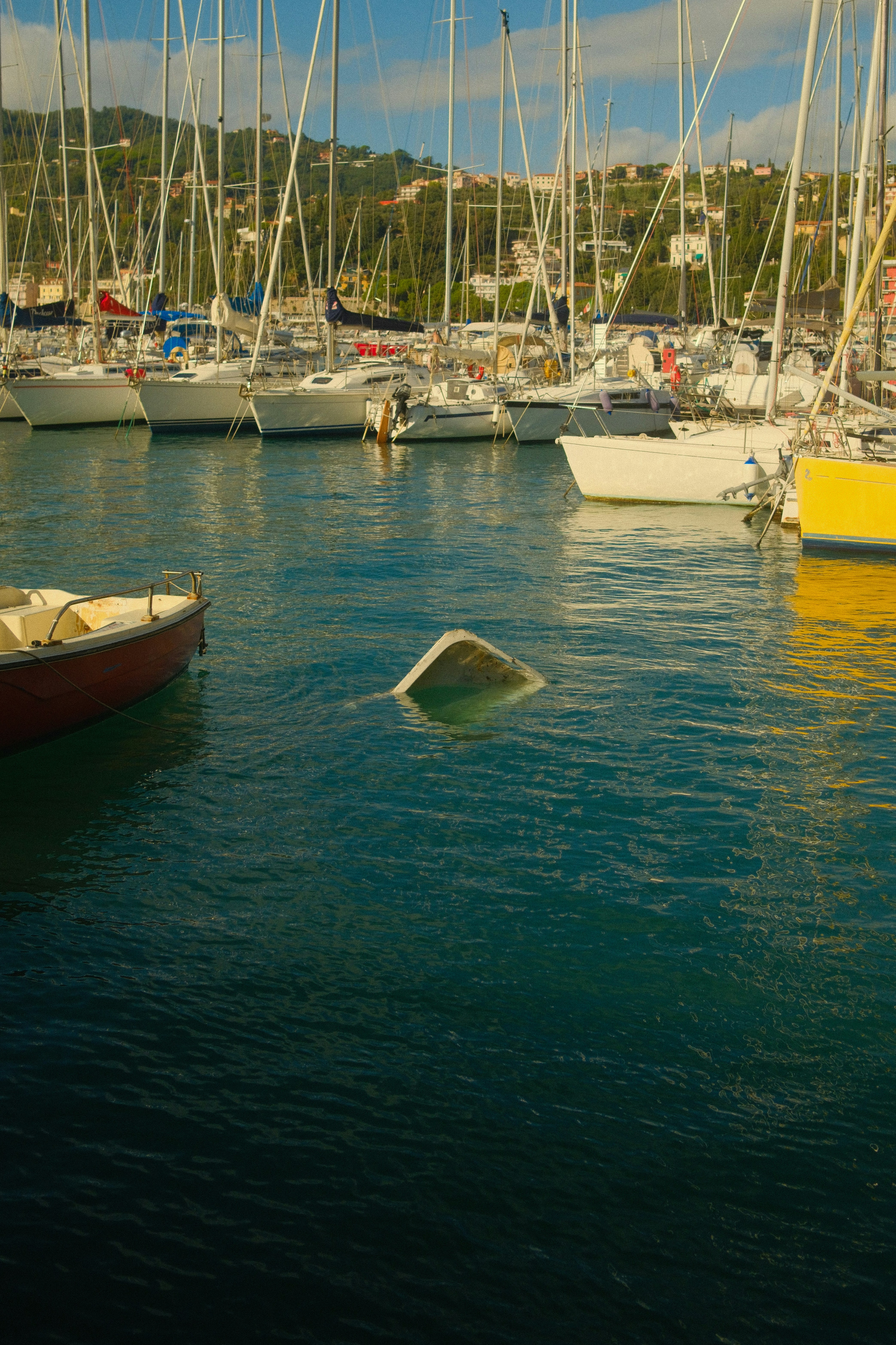 Un puerto lleno de muchos barcos sobre el agua
