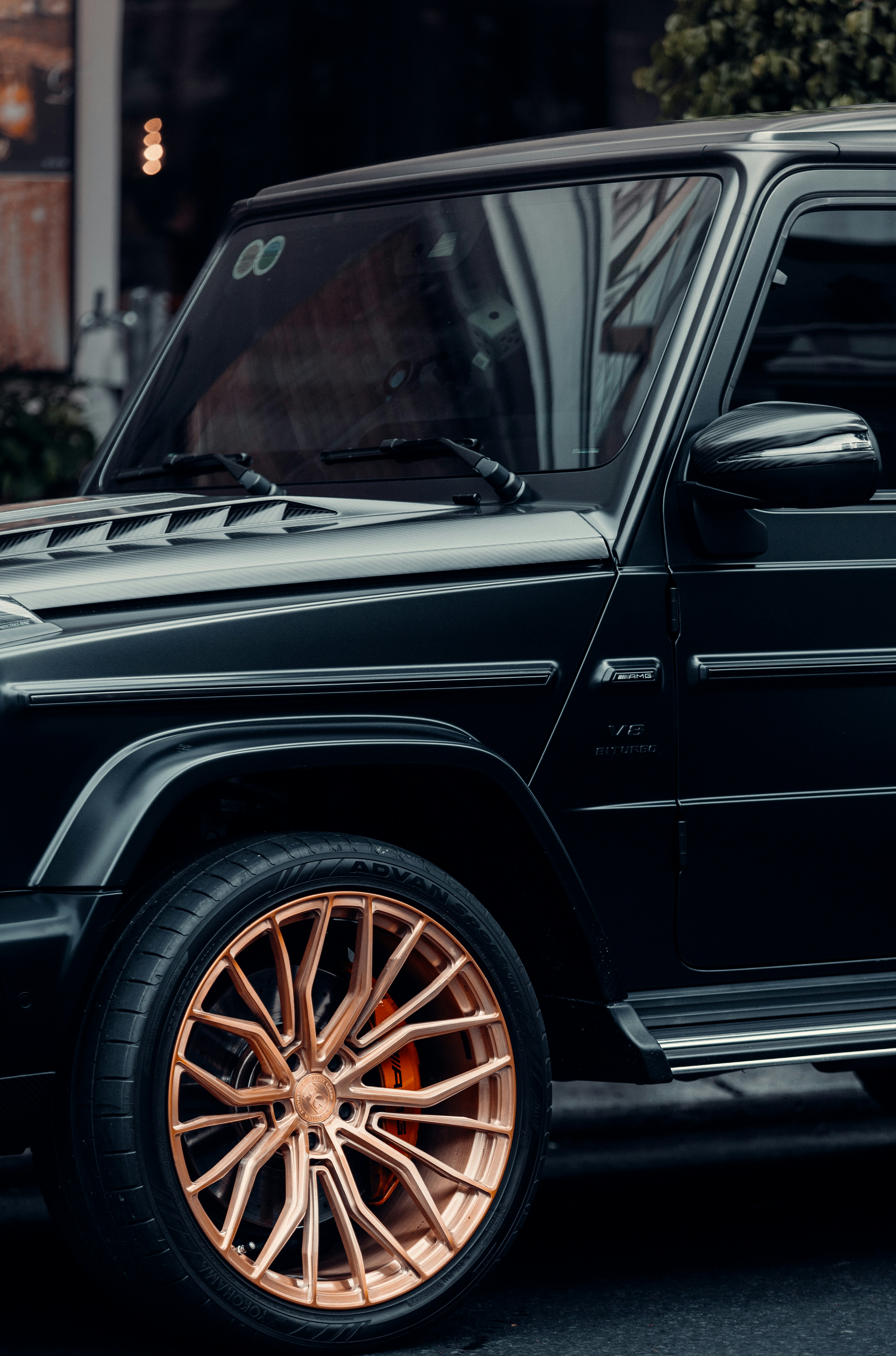2022 Mercedes-Benz G63 AMG in matte black, parked on a London street