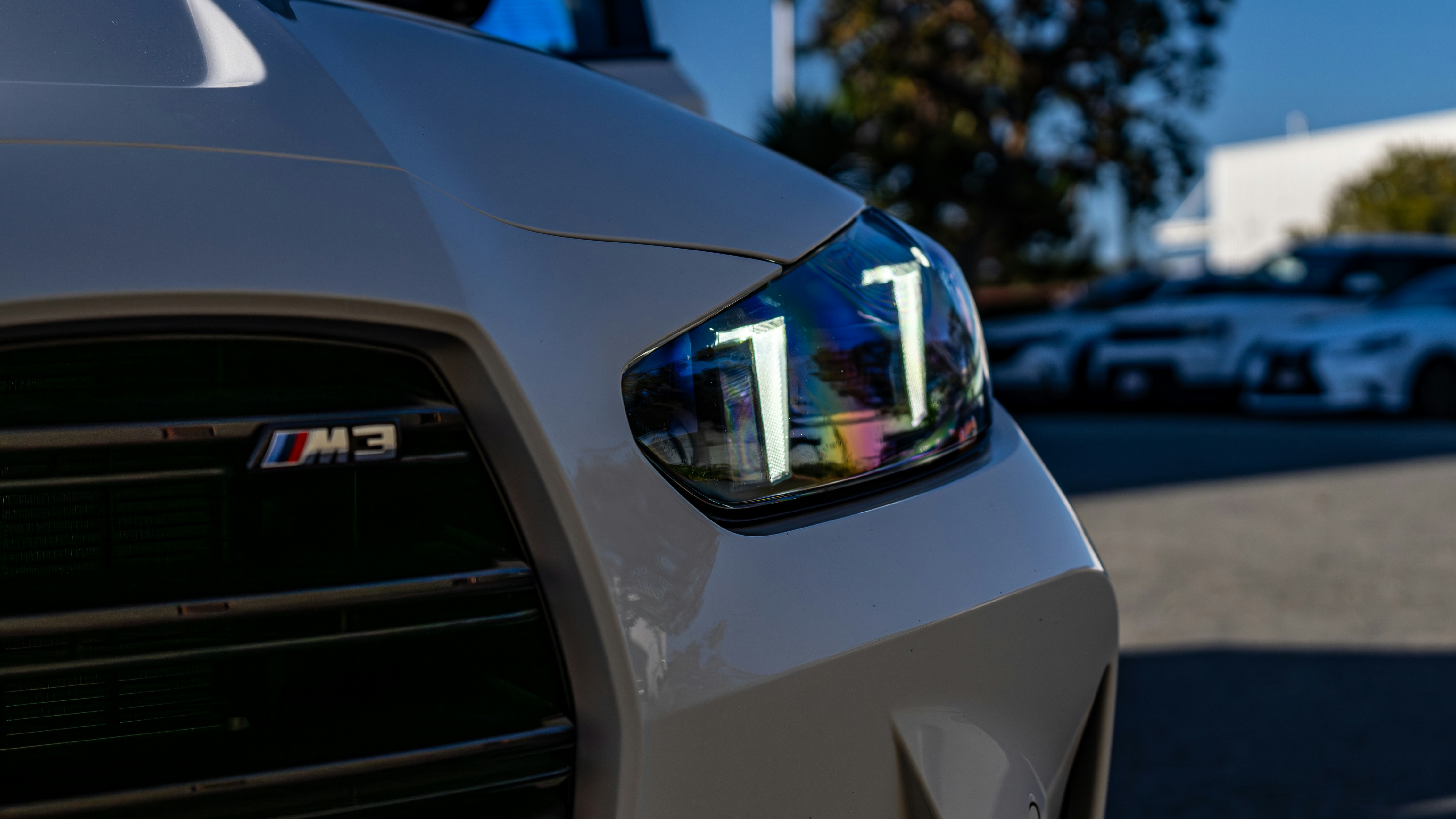 A close up of the front of a car