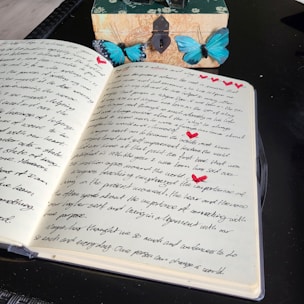 An open book sitting on top of a table