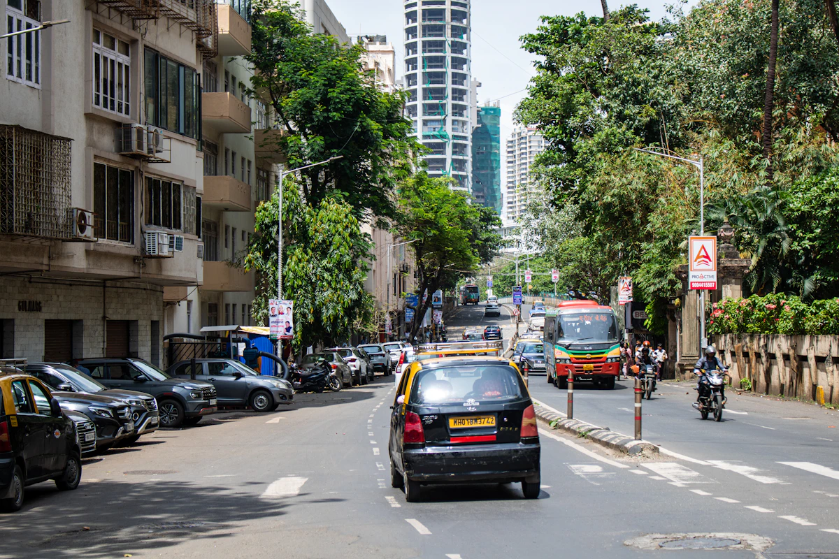 A busy street in Mumbai